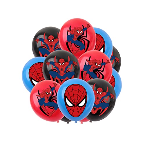 43PCS Spider Birthday Decorations - Spider Theme Party Supplies for Kids Boys with Happy Birthday Banner, Cake Topper, 24 Latex Balloons, 15 Cupcake Toppers