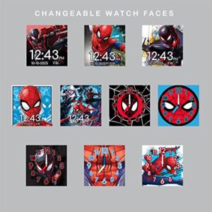 Accutime Kids Marvel Spider-Man Miles Morales Black Educational Touchscreen Smart Watch Toy for Boys, Girls, Toddlers - Selfie Cam, Learning Games, Alarm, Pedometer & More (Model: SPD4664AZ)