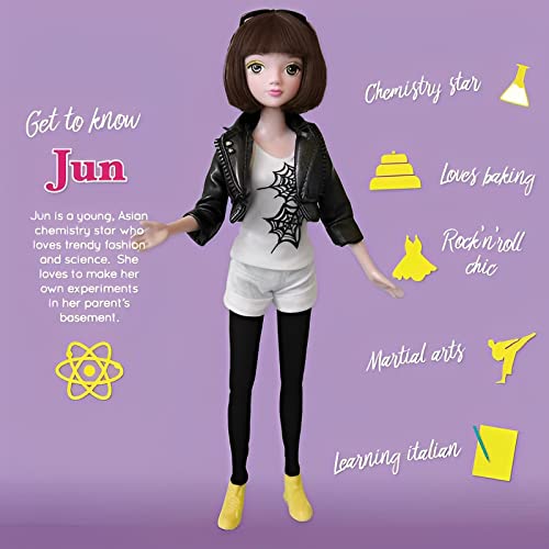 Smartgurlz Jun Doll and Siggy Robot Scooter with Rechargeable USB Battery Unit Coding Toy for Girls, Kids Educational Programmable STEM Learning Programming Robots Doll Toys