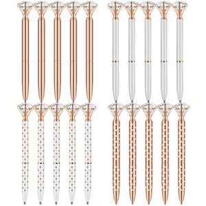 pasisibick diamond pens pack of 20 bling rose gold personalized kawaii diamond gem pen décor gifts for women bridesmaid coworkers bulk crystal metal ballpoint pens black ink(20 pcs of 4 colors)