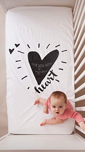 Luv Bug I Love You with My Whole Heart Waterproof Crib Sheet