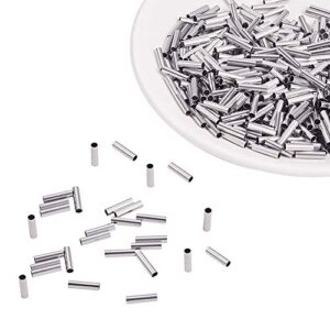 ph pandahall 500pcs 10mm stainless steel tube beads straight spacer beads smooth tube loose beads connector findings for bracelets necklaces crafts jewelry making, 2mm hole