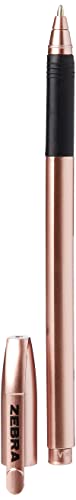 Zebra Classic Rose Gold Ballpoint Pens, Black Ink, 3 count (Pack of 1)