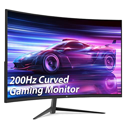 Z-Edge UG27 27-inch Curved Gaming Monitor 16:9 1920x1080 200/144Hz 1ms Frameless LED Gaming Monitor, AMD Freesync Premium Display Port HDMI Built-in Speakers