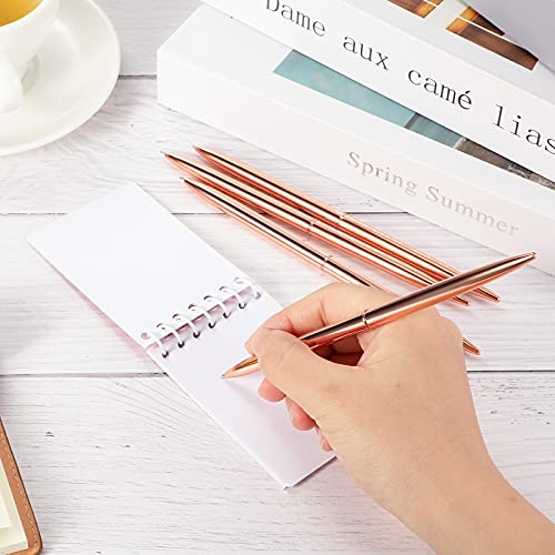 30 Pcs Slim Ballpoint Pens Black Ink Wedding Pens Metal Pens Set for Wedding Guest Book Office Supplies Students Teachers Praise Grad Gifts (Rose Gold)