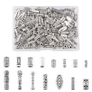 pandahall 150pcs tibetan style alloy spacer beads antique silver metal column tube loose beads charms for bracelet necklace jewelry making