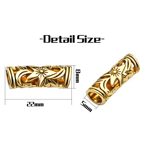 Bail Beads, 50pcs Curved Tube Spacer Beads Antique Alloy Hollow Tube Beads Slide For European Charm Bracelet Necklace Jewelry Making, Antique Golden, 22 x 8 mm, Hole: 5mm