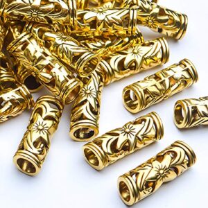 Bail Beads, 50pcs Curved Tube Spacer Beads Antique Alloy Hollow Tube Beads Slide For European Charm Bracelet Necklace Jewelry Making, Antique Golden, 22 x 8 mm, Hole: 5mm