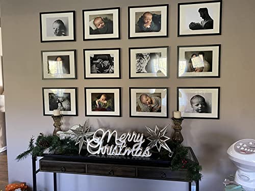 upsimples 8x10 Picture Frame Set of 5,Display Pictures 5x7 with Mat or 8x10 Without Mat,Wall Gallery Photo Frames, Black