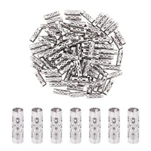 unicraftale about 100pcs stainless steel tube beads 4mm in diameter long hollow tube slide for european charm column beads loose beads spacer beads hollow spacer beads for diy craft jewelry making
