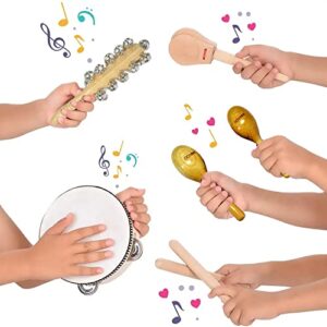 Toddler Educational & Musical Percussion for Kids & Children Instruments Set 14 Pcs, Wooden Percussion Instruments Toys, Baby Rhythm Music Education Toys Set for Preschool Educational Early Learning