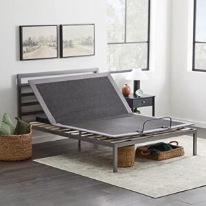 Edenbrook Cassidy Metal Platform Bed Frame with Metal Headboard - Box Spring Not Required - Wood Slat Support,Black,Twin