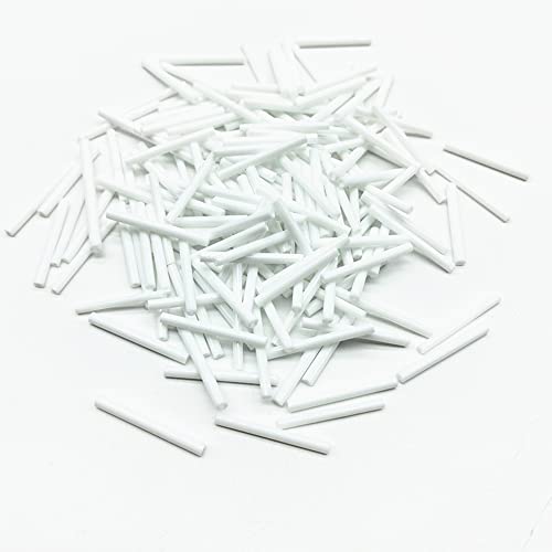 25mm 1" Czech Glass Seed Beads Tube Lined Bugle Beads Spacer Long Earrings Findings (White)