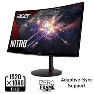 Acer Nitro XZ270 Xbmiipx 27" 1500R Curved Full HD (1920 x 1080) VA Zero-Frame Gaming Monitor with Adaptive Sync, 240Hz Refresh Rate and 1ms VRB (Display Port & 2 x HDMI 2.0 Ports) , Black