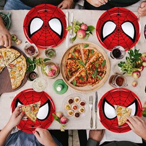 Gkszajo 32 Pcs Spider Party Plates, Disposable Paper Plate, Spider Hero Birthday Party Supplies, 7 Inches