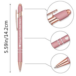 STREADVE Personalized Custom Pens with Name Engraved Logo Text Pen, Pack of 10 Customized Smooth Writing Pens Personalization Gift for Men Women Wedding Office Business Promotion, Rose Gold