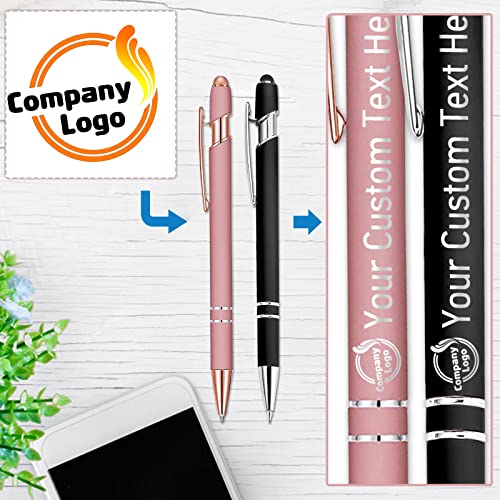 STREADVE Personalized Custom Pens with Name Engraved Logo Text Pen, Pack of 10 Customized Smooth Writing Pens Personalization Gift for Men Women Wedding Office Business Promotion, Rose Gold