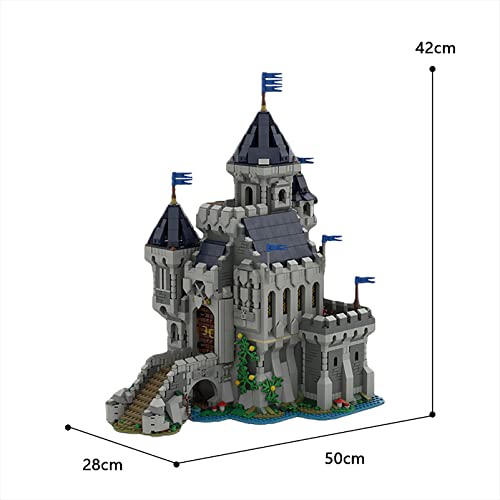 Street View Series MOC-101775 Medieval Castle MOC European Medieval Black Falcon Knight's Castle Assembled Building Blocks Educational Toy Set Compatible with L-e-g-o（3284PCS）