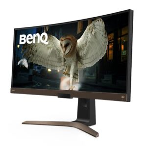 BenQ EW3880R Premium Curved Ultrawide Monitor 38" WQHD w/ Remote | IPS | 2300R Curve | HDRi | Eye-Care Tech | Height, Swivel & Tilt | 2.1ch w/ 8w Subwoofer | DisplayPort |HDMI | USB-C | USB Hub