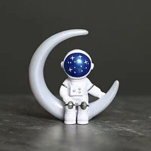 astronaut figure 1pc astronaut model desktop home decoration modern miniatures moon educational toys(1pcs,blue)