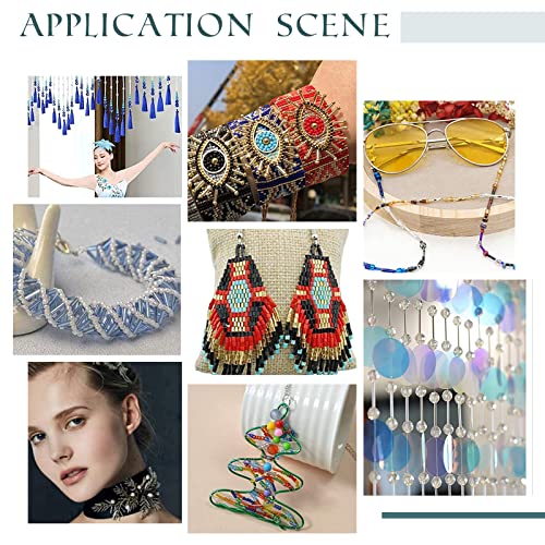 PH PandaHall 1998Pcs 9 Style Glass Bugle Beads, Twisted Bugle Beads 6/9/12mm Long Tube Seed Bead Loose Spacer Bead for Earring Bracelet Neckalce Jewelry DIY Craft Making Beading Sewing, Hole 0.5mm