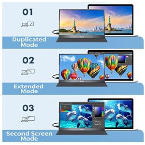 MNN Portable Monitor 15.6inch FHD 1080P Laptop Monitor USB C HDMI Gaming Ultra-Slim IPS Display w/Smart Cover & Speakers,HDR Plug&Play, External Monitor for Laptop PC Phone Mac Xbox PS5/PS4 Switch