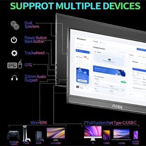 MNN Portable Monitor 15.6inch FHD 1080P Laptop Monitor USB C HDMI Gaming Ultra-Slim IPS Display w/Smart Cover & Speakers,HDR Plug&Play, External Monitor for Laptop PC Phone Mac Xbox PS5/PS4 Switch