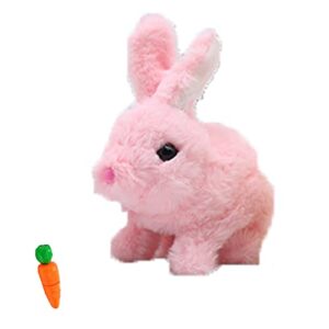 rowlinnsky interactive bunny toys for kids, bunny toys educational interactive toys bunnies can walk and talk, interactive bunny toys for kids, plush stuffed for children kids gift (1pc pink)