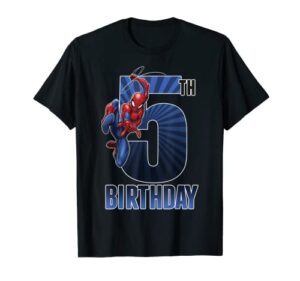 marvel spider-man swinging 5th birthday graphic t-shirt