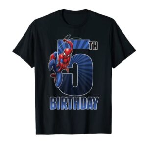 Marvel Spider-Man Swinging 5th Birthday Graphic T-Shirt