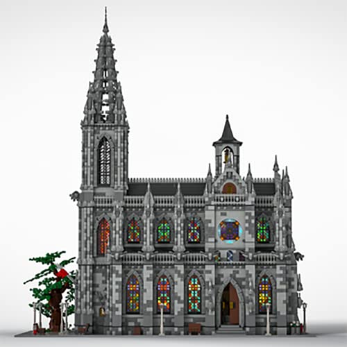 Castle Building Blocks MOC-29962 Cathedral, MOC - Modular Cathedral Building Blocks Set, Building Blocks Set for The Advanced Builder and Adults Compatible with L-e-g-o (21755PCS)