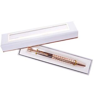 Graphique Rose Gold Floating Glitter Pen - 5.5" Refillable Black Ink Ballpoint Pen with Floating Glitter & Matching Gift Box, Makes a Beautiful and Unique Gift