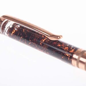 Graphique Rose Gold Floating Glitter Pen - 5.5" Refillable Black Ink Ballpoint Pen with Floating Glitter & Matching Gift Box, Makes a Beautiful and Unique Gift