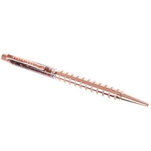 Graphique Rose Gold Floating Glitter Pen - 5.5" Refillable Black Ink Ballpoint Pen with Floating Glitter & Matching Gift Box, Makes a Beautiful and Unique Gift