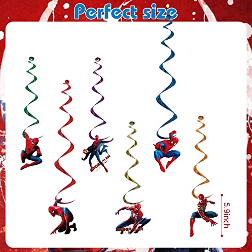 Superhero Spider Foil Balloons Birthday Decorations Red Balloons 32 Inch and Red Spider Banner for Boy Kids Spider Themed Birthday Party Decoration (5)