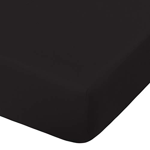 NTBAY 100% Brushed Microfiber Fitted Crib Sheet, Super Soft and Cozy 28x52 Crib Sheet for Standard Crib and Toddler Mattresses, Boys, Girls, Unisex, Black, 28x52 Inches