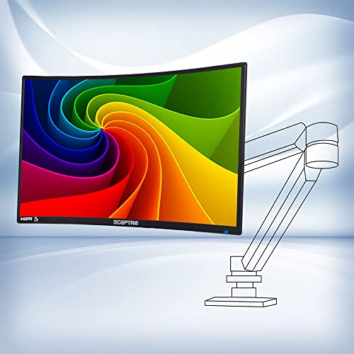 Sceptre Curved 24" 75Hz Professional LED Monitor 1080p 98% sRGB HDMI VGA Build-in Speakers, Machine Black 2021