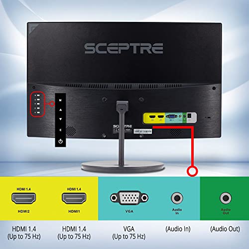 Sceptre Curved 24" 75Hz Professional LED Monitor 1080p 98% sRGB HDMI VGA Build-in Speakers, Machine Black 2021