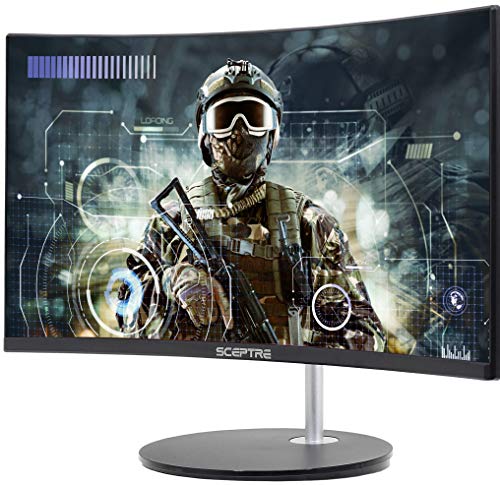 Sceptre Curved 24" 75Hz Professional LED Monitor 1080p 98% sRGB HDMI VGA Build-in Speakers, Machine Black 2021