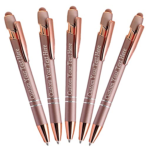 Clibeslty Personalized Rose Gold Ballpoint Pen Printed with Your Logo Name Gift Ideas for Wedding Parties Favors Pen