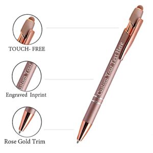 Clibeslty Personalized Rose Gold Ballpoint Pen Printed with Your Logo Name Gift Ideas for Wedding Parties Favors Pen