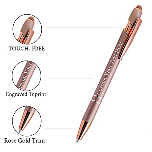 Clibeslty Personalized Rose Gold Ballpoint Pen Printed with Your Logo Name Gift Ideas for Wedding Parties Favors Pen