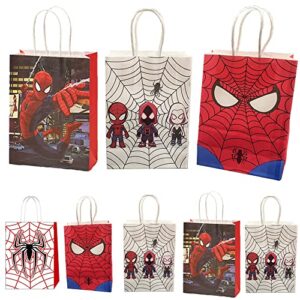 15 pcs spider-man party gift tote bag,super hero gift candy bag for kids, spider hero theme birthday party supplies decoration for boy
