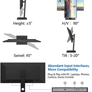 INNOCN 29" Ultrawide Monitor USB Type C 21:9 IPS Display WFHD 2560 x 1080P 350Nits 99% sRGB DP HDMI Computer Monitor, 75Hz, Split Screen, Height/Pivot Adjustable, Wall Mountable - 29C1F-D