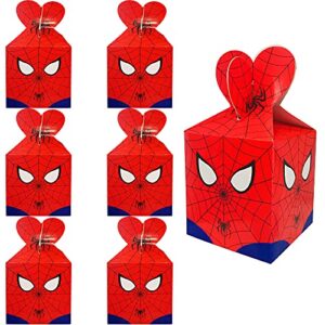 renbangus 16pcs spider birthday party gift boxes, kids party favors give aways decoration, for spider themed birthday party supplies