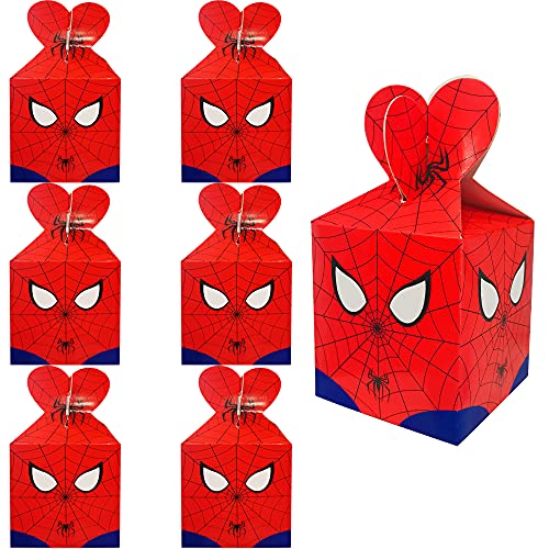 RenbangUS 16Pcs Spider Birthday Party Gift Boxes, Kids Party Favors Give Aways Decoration, for Spider Themed Birthday Party Supplies