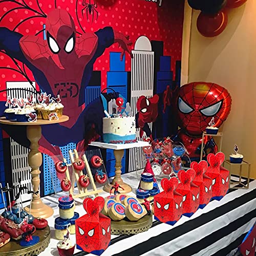 RenbangUS 16Pcs Spider Birthday Party Gift Boxes, Kids Party Favors Give Aways Decoration, for Spider Themed Birthday Party Supplies