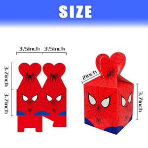 RenbangUS 16Pcs Spider Birthday Party Gift Boxes, Kids Party Favors Give Aways Decoration, for Spider Themed Birthday Party Supplies