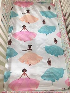 beddings place satin crib fitted sheet for baby, toddler bed, daybed to retain hair moisture size (standard crib sheet, ballerina)