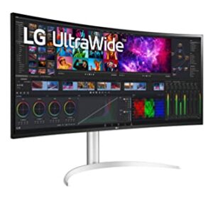 LG 40WP95C-W 40” UltraWide Curved WUHD (5120 x 2160) 5K2K Nano IPS Display, DCI-P3 98% (Typ.) with HDR10, Thunderbolt 4 with 96W PD, 3-Side Virtually Borderless Design Tilt/Height/Swivel Stand